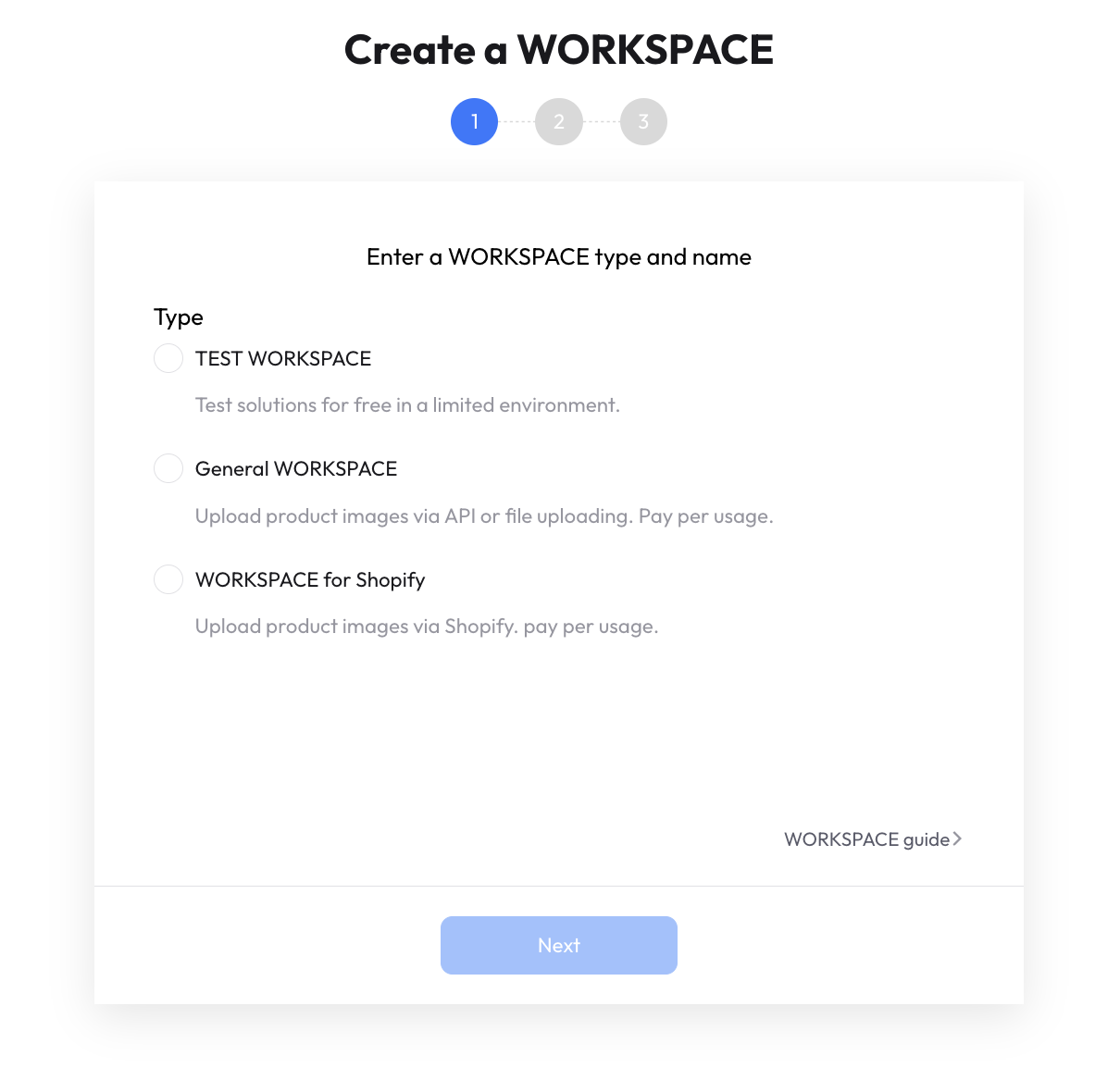 Create workspace